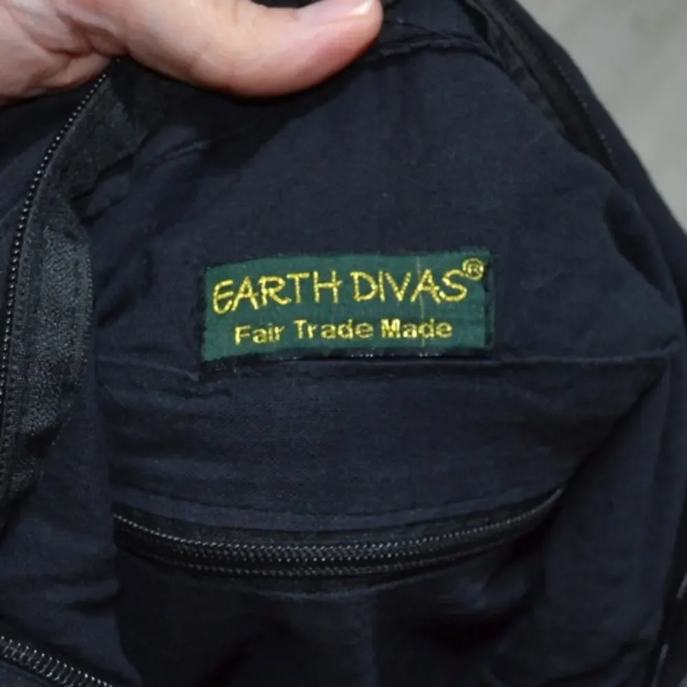 Earth Diva Brown with Embroidery Hobo Crossbody Bag
